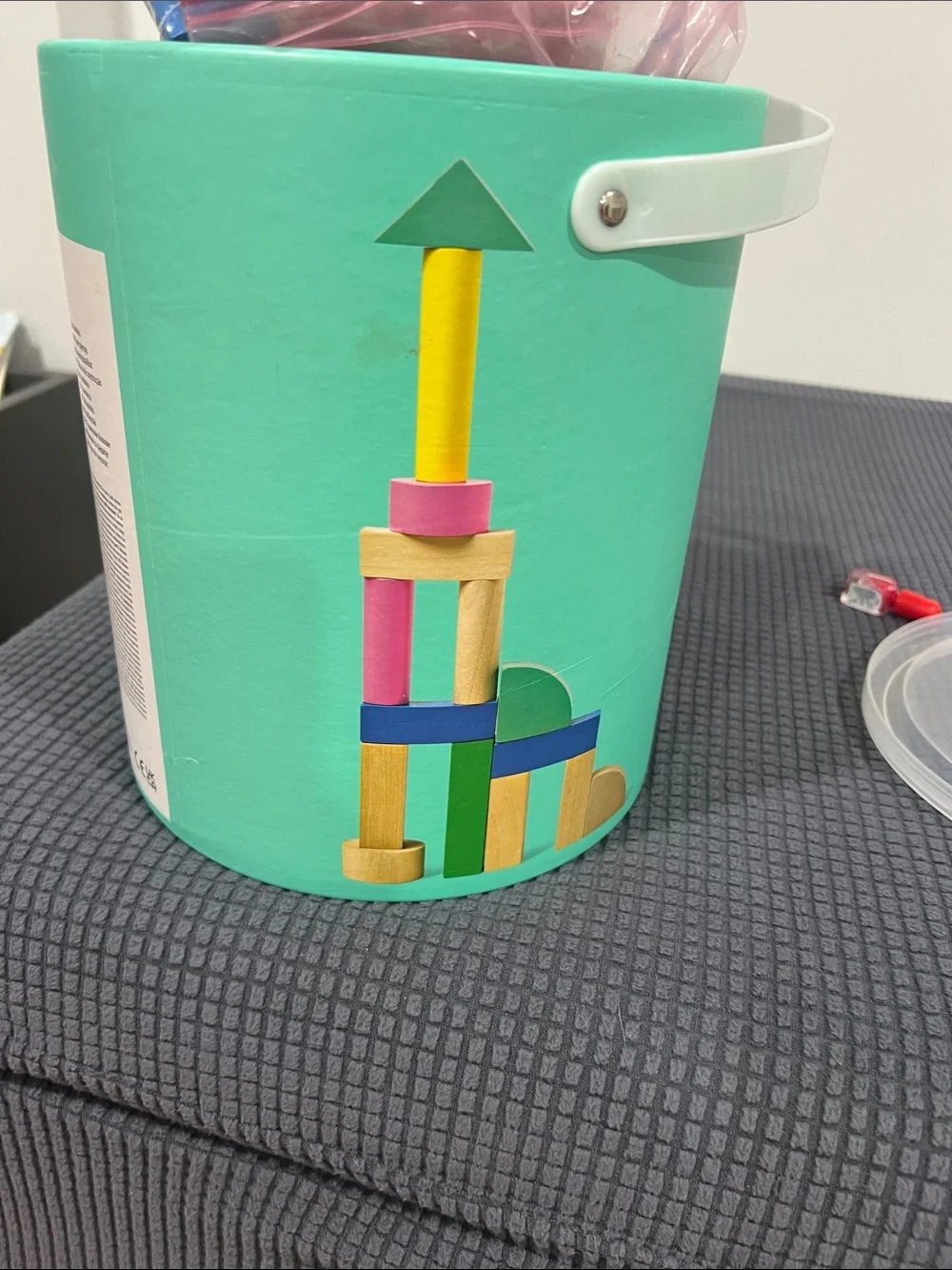 Building Blocks Set in Mint Green Bucket